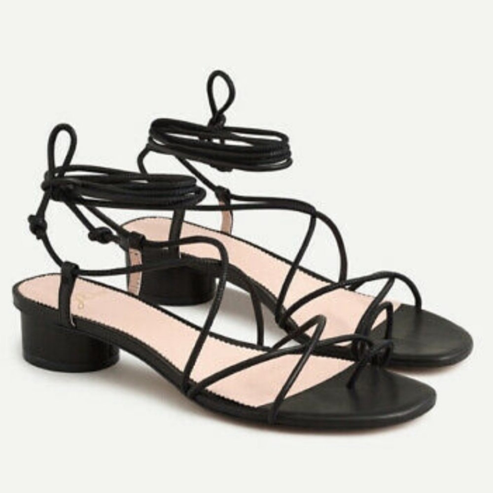 J. Crew Leather Toe Ring Strappy Sandal